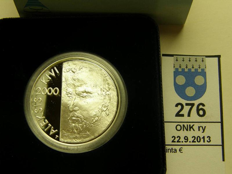 k-0276-a.jpg - Kohde 276, lhthinta: 36 € / myyntihinta: 52 € 100 mk 2000 Ag, proof, Kivi, kotelo, tod, kunto: 10