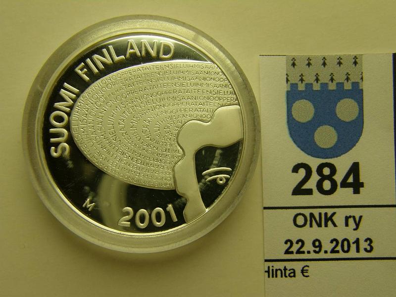 k-0284-a.jpg - Kohde 284, lhthinta: 35 € / myyntihinta: 35 € 100 mk 2001 Ag, proof, Ackt, kapseli, kunto: 10