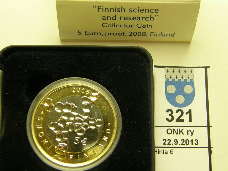 k-0321-a.jpg - Kohde 321, lhthinta: 8 € / myyntihinta: 8 € 5 € 2008 proof, tiede ja tutkimus, kapseli, kotelo, tod, kunto: 10