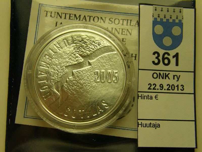 k-0361-a.jpg - Kohde 361, lhthinta: 16 € / myyntihinta: 17 € 10 € 2005 Ag, Tuntematon sotilas, kapseli, muovikotelo, tod, kunto: 10