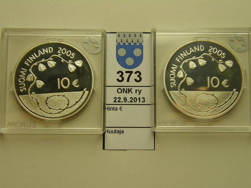 k-0373-a.jpg - Kohde 373, lhthinta: 45 € 10 € 2006 (2) Ag, proof, Rauhan 60v, kapselit, kunto: 10