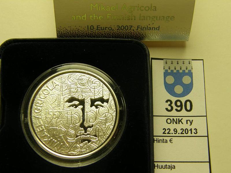 k-0390-a.jpg - Kohde 390, lhthinta: 23 € / myyntihinta: 24 € 10 € 2007 Ag, proof, Agricola, kotelo, tod, jossa km, kunto: 10