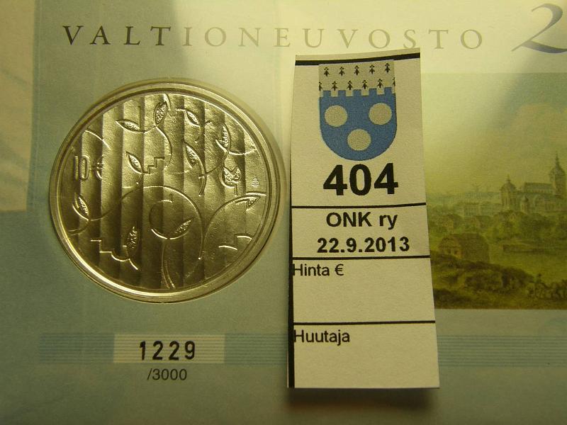 k-0404-a.jpg - Kohde 404, lhthinta: 25 € / myyntihinta: 25 € 10 € 2009 Ag, Valtioneuvosto 200v, kirjekuoressa, kunto: 10