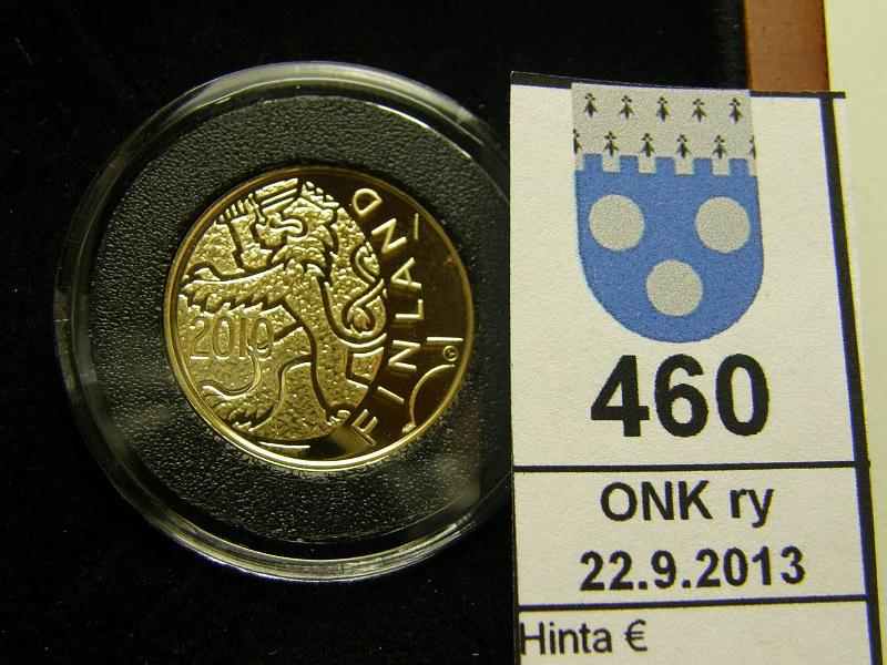 k-0460-a.jpg - Kohde 460, lhthinta: 250 € / myyntihinta: 250 € 100 € 2010 Au, proof 5,65 g/917, Suomalainen raha 150v, puukotelo, tod, kunto: 10