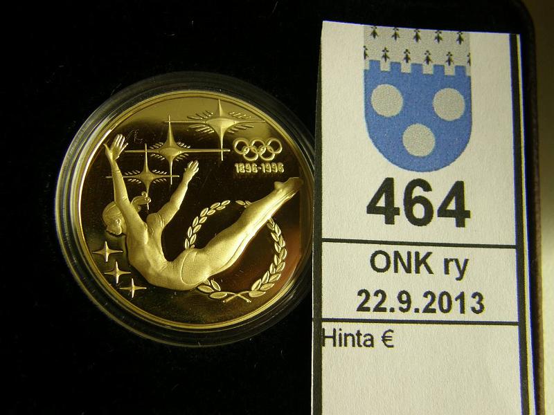 k-0464-a.jpg - Kohde 464, lhthinta: 480 € / myyntihinta: 480 € Australia 200 D 1993 KM#220 Au, proof 16,97 g/917. Olympiasarja. Voimistelu. Nahkakotelo, laatikossa km, tod, kunto: 10