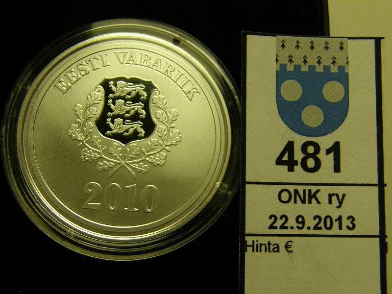 k-0481-a.jpg - Kohde 481, lhthinta: 25 € / myyntihinta: 29 € Eesti 10 kr 2010 KM#53 Ag, proof, 28,28 g/999, Vancouverin Olympialaiset, kotelo, tod, kunto: 10