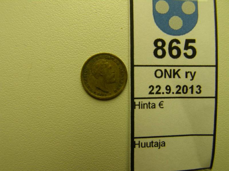 k-0865-a.jpg - Kohde 865, lhthinta: 5 € Christian Lauer Leikkiraha / kopio Miniatyyrikopio Ruotsin 10kr kultarahasta. Erikoinen!, kunto: 5