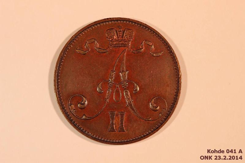 k-0041-a.jpg - Kohde 41 (kuva 1/2), lhthinta: 40 € / myyntihinta: 77 € 5 p 1872 Tumma patina. Hyv kunto tlle v:lle!, kunto: 7