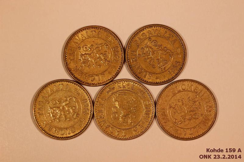 k-0159-a.jpg - Kohde 159, lhthinta: 10 € / myyntihinta: 11 € 10 mk 1953-60 (5) 1953, 55(kl6), 58 I+II, 60. Kauniit!, kunto: 6-8