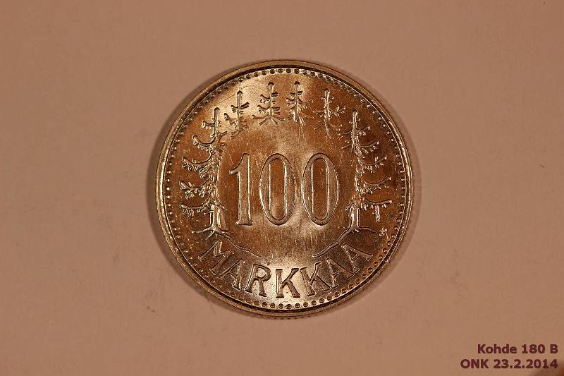 k-0180-b.jpg - Kohde 180 (kuva 2/2), lhthinta: 15 € / myyntihinta: 15 € 100 mk 1959 Ag, kaunis!, kunto: 8