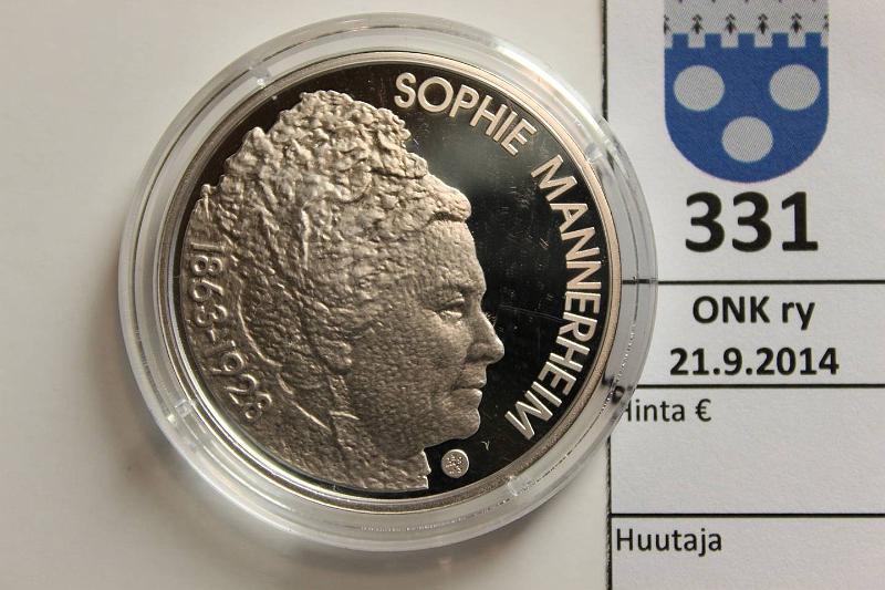 k-0331-a.jpg - Kohde 331, lhthinta: 20 € / myyntihinta: 35 € 10 € 2013 Ag, Proof, Sophie Mannerheim, kapseli, tod., kunto: 10