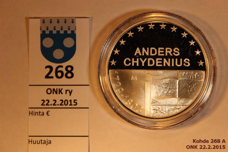 k-0268-a.jpg - Kohde 268, lhthinta: 15 € / myyntihinta: 15 € 10 € 2003 Ag, Proof, Chydenius, kapseli, kunto: 10