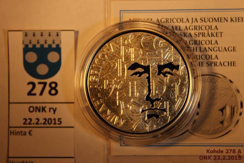 k-0278-a.jpg - Kohde 278, lhthinta: 15 € / myyntihinta: 15 € 10 € 2007 Ag, Proof, Agricola, kapseli, kunto: 10