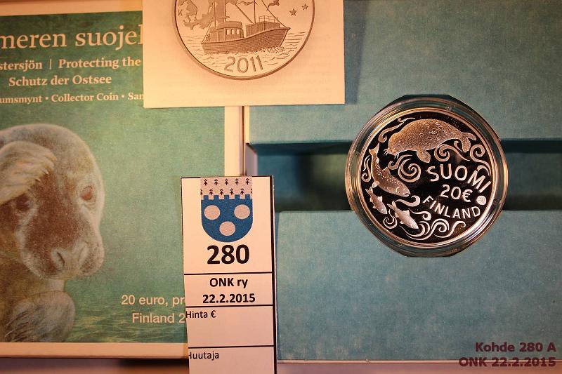 k-0280-a.jpg - Kohde 280, lhthinta: 35 € / myyntihinta: 42 € 20 € 2011 Ag, Proof, Itmeren suojelu, laatikko, tod., kunto: 10