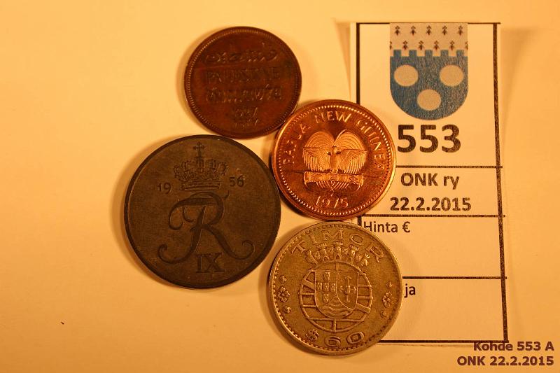 k-0553-a.jpg - Kohde 553, lhthinta: 5 € / myyntihinta: 8 € Timor ym. (4) 1927-75 Palestiina 1m-27 (kl6), Timor $60-58(kl4), Tanska 5-56(kl7), Papua Uusi Guinea 2t-75(kl9), kunto: 4-9