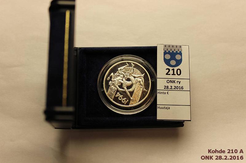 k-0210-a.jpg - Kohde 210, lhthinta: 15 € / myyntihinta: 15 € 100 mk 1994 Ag, proof, EM, kotelo, tod, kunto: 10