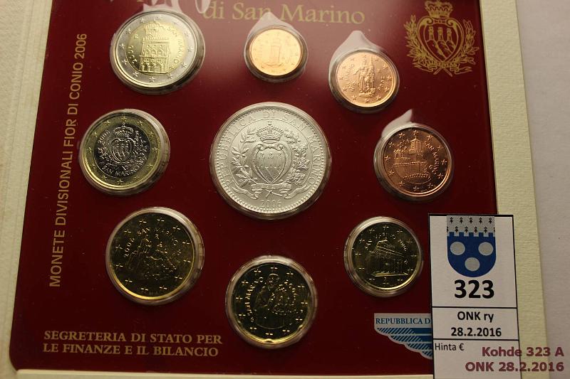 k-0323-a.jpg - Kohde 323, lhthinta: 20 € / myyntihinta: 36 € San Marino 2006 1c-2€ BU + 5€ Ag, Melchiorre Delfico, kotelo, kunto: 9