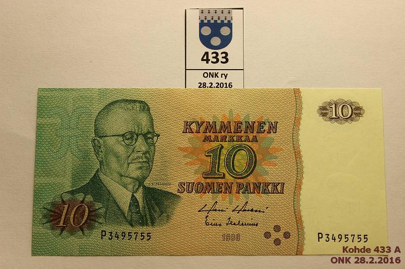 k-0433-a.jpg - Kohde 433, lhthinta: 3 € / myyntihinta: 7 € 10 mk 1980 SNY 147.1 P3495755 HOL-Hes, kunto: 9