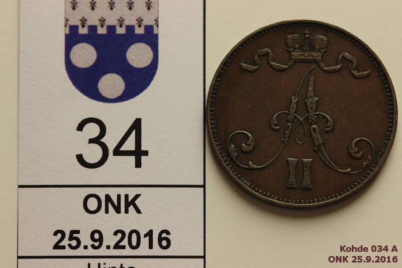 k-0034-a.jpg - Kohde 34 (kuva 1/2), lhthinta: 5 € / myyntihinta: 13 € 5 p 1872 Eprv, hyv kunto tlle vuodelle, kunto: 5