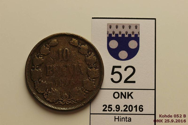 k-0052-b.jpg - Kohde 52 (kuva 2/2), lhthinta: 5 € / myyntihinta: 5 € 10 p 1876 SNY 148.2 pieni 6, rvja, kunto: 2