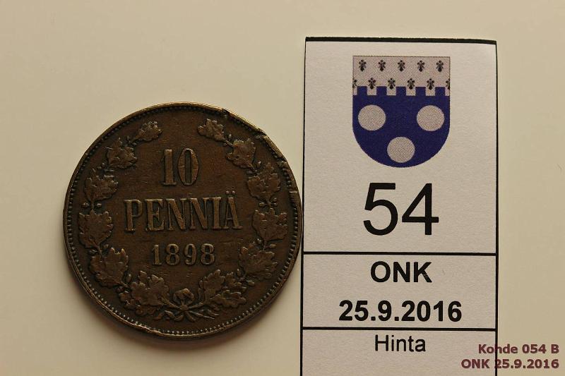 k-0054-b.jpg - Kohde 54 (kuva 2/2), lhthinta: 50 € / myyntihinta: 50 € 10 p 1898 Prevja, nja, meistin kiertym n. 10 astetta, kunto: 3/4