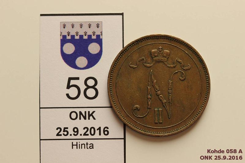 k-0058-a.jpg - Kohde 58 (kuva 1/2), lhthinta: 5 € / myyntihinta: 5 € 10 p 1907 Siisti kokoelmakappale, kunto: 5