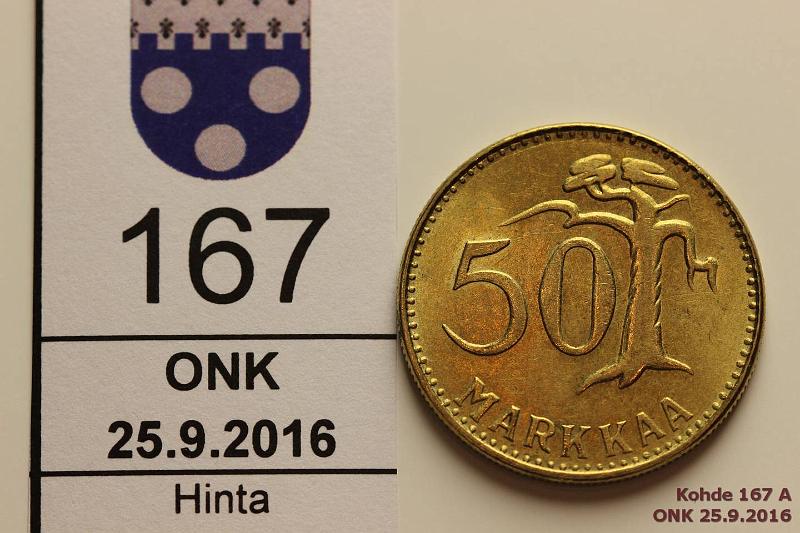 k-0167-a.jpg - Kohde 167 (kuva 1/2), lhthinta: 5 € / myyntihinta: 5 € 50 mk 1953 2 helme M:n alla, erittin kaunis!, kunto: 8