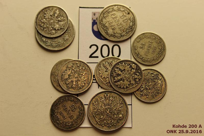 k-0200-a.jpg - Kohde 200, lhthinta: 10 € / myyntihinta: 10 € 25 - 50 p 1889-1909 (11) Ag, 25p 1889(2), -90, -94(3),1901, -09; 50p 1890, -92,1908, kunto: 2-5