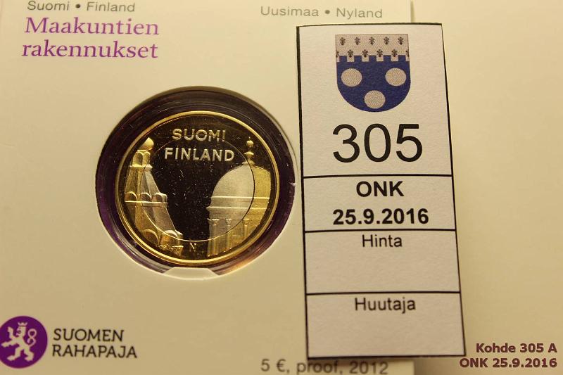 k-0305-a.jpg - Kohde 305, lhthinta: 8 € / myyntihinta: 8 € 5 € 2012 Uspenski Proof, kotelossa. Maakuntien rakennukset: Uusimaa, kunto: 10