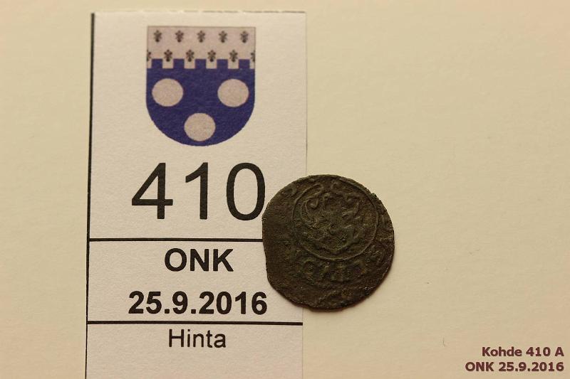 k-0410-a.jpg - Kohde 410, lhthinta: 10 € / myyntihinta: 10 € 1 solidus 1644-5 KM#1 Ag, Liivinmaa/Ruotsin miehitys 1629-1721. Vajaa aihio, Kristiina, kunto: 3