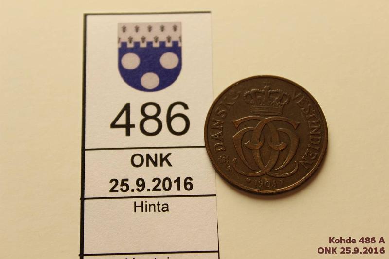 k-0486-a.jpg - Kohde 486, lhthinta: 5 € / myyntihinta: 11 € Tanskan Lnsi-Intia 1 cent 1905 KM#77 Br, 1 cent = 25 bit, kunto: 5