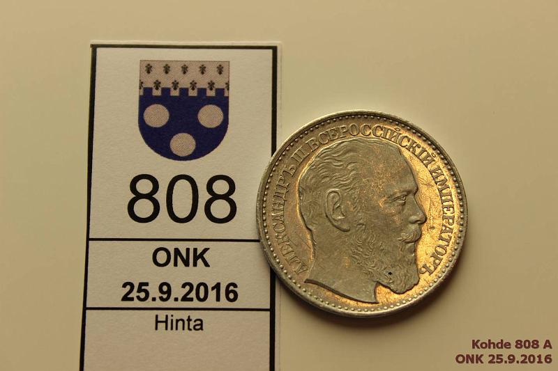 k-0808-a.jpg - Kohde 808, lhthinta: 40 € / myyntihinta: 66 € Alexander III 1894 Al, surumitali, eprvja, kunto: 7