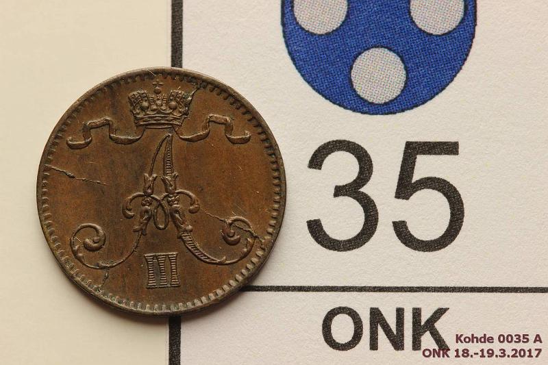 k-0035-a.jpg - Kohde 35 (kuva 1/2), lhthinta: 150 € / myyntihinta: 150 € 1 p 1884 Kaunis ruskea patina, meistihalkeamia, kiertmtn raha!, kunto: 7