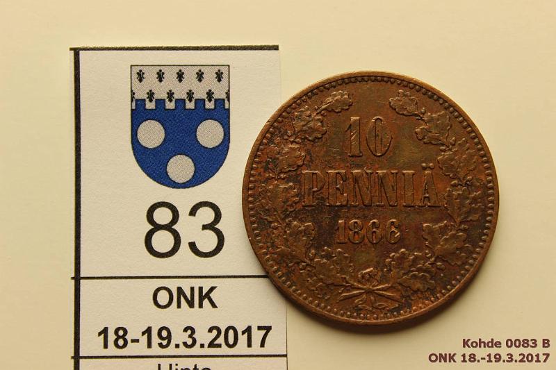 k-0083-b.jpg - Kohde 83 (kuva 2/2), lhthinta: 8 € / myyntihinta: 9 € 10 p 1866 SNY 145.1, eprv. Hyv kansiokappale!, kunto: 4/6