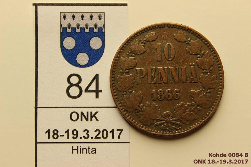 k-0084-b.jpg - Kohde 84 (kuva 2/2), lhthinta: 20 € / myyntihinta: 30 € 10 p 1866/5 SNY 145.2 1866 pllelynti 1865, kunto: 3