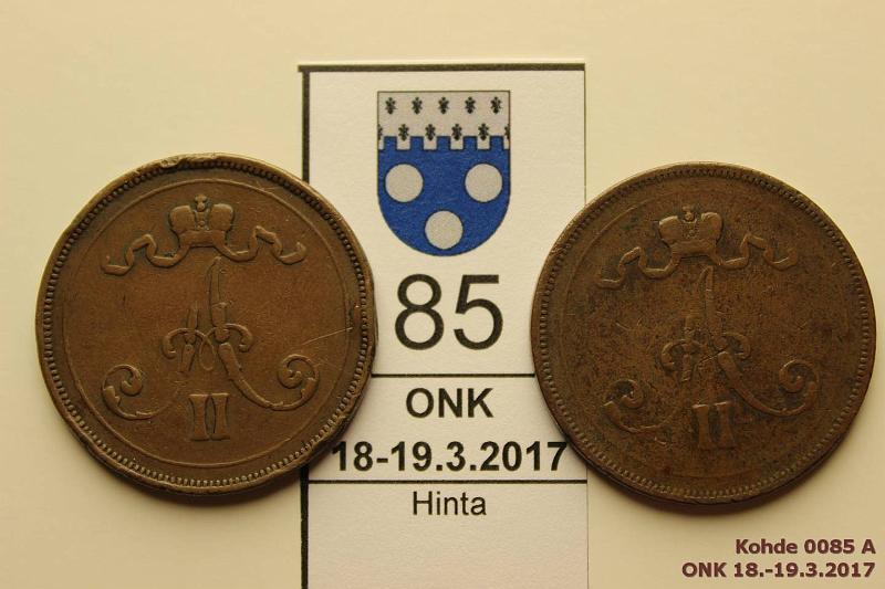 k-0085-a.jpg - Kohde 85 (kuva 1/2), lhthinta: 25 € / myyntihinta: 38 € 10 p 1876 (2) SNY 148.1-2, tavallinen ja pieni 6, jossa rvja, kunto: 3, 2/3