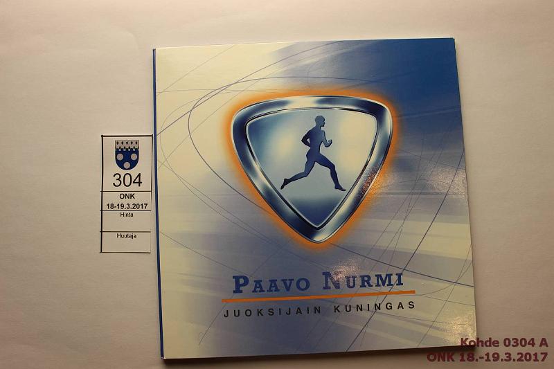 k-0304-a.jpg - Kohde 304, lhthinta: 10 € / myyntihinta: 10 € 2013 BU, Paavo Nurmi, kotelo, kunto: 9