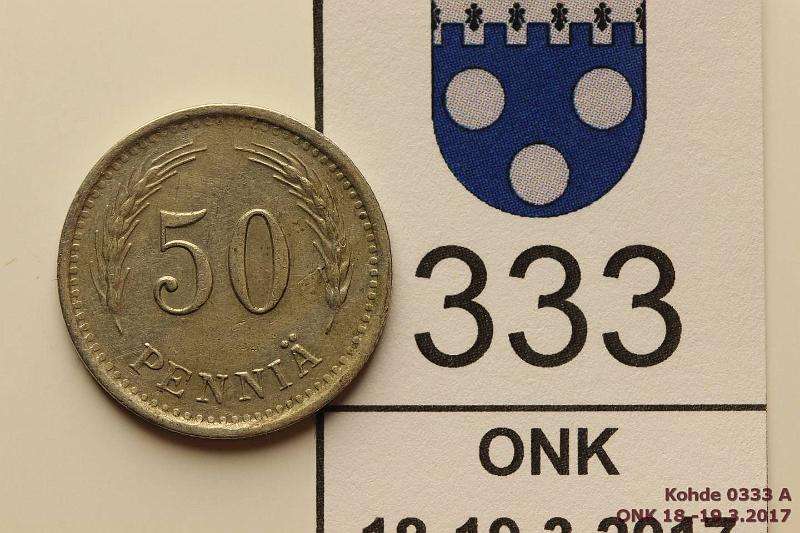 k-0333-a.jpg - Kohde 333, lhthinta: 5 € 50 p 1940 Ni, ottaa voimakkaaseen magneettiin, kunto: 5