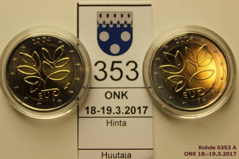 k-0353-a.jpg - Kohde 353, lhthinta: 35 € / myyntihinta: 49 € 2 € Suomi 2004 (2) EU "risuraha" alkup. kapseleissa, kunto: 9