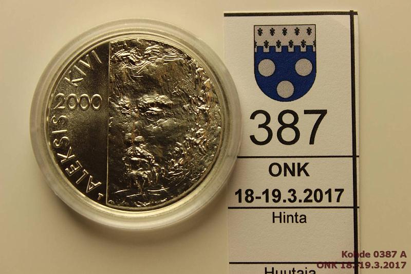 k-0387-a.jpg - Kohde 387, lhthinta: 10 € / myyntihinta: 30 € 100 mk 2000 Ag, BU, Kivi, kapseli, kunto: 9