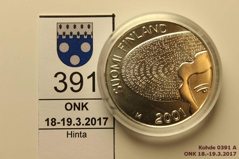 k-0391-a.jpg - Kohde 391, lhthinta: 10 € / myyntihinta: 15 € 100 mk 2001 Ag, BU, Ackt, kapseli, kunto: 9