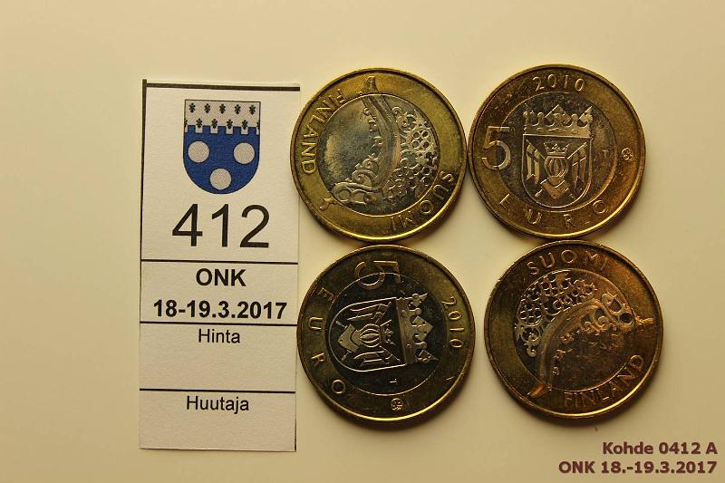 k-0412-a.jpg - Kohde 412, lhthinta: 20 € 5 € 2010 (4) BU, maakuntarahat, Varsinais-Suomi, kunto: 8-9