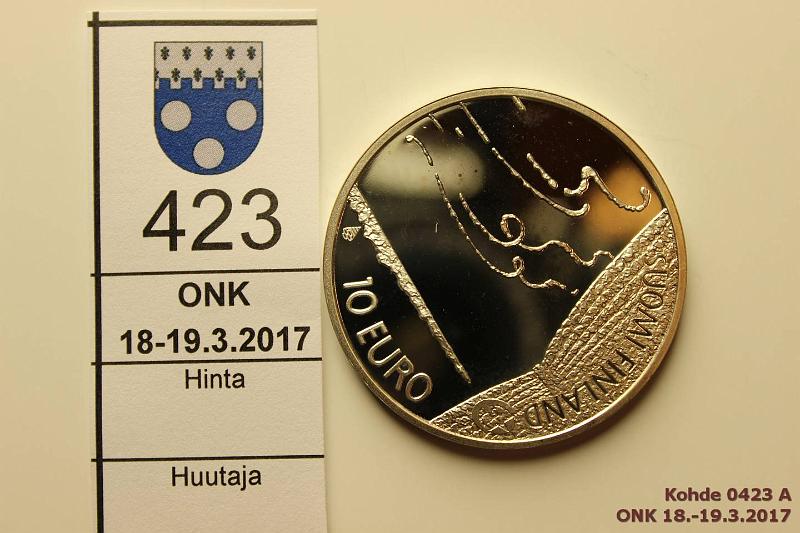 k-0423-a.jpg - Kohde 423, lhthinta: 15 € / myyntihinta: 16 € 10 € 2009 Ag, Proof, Pacius, kunto: 10