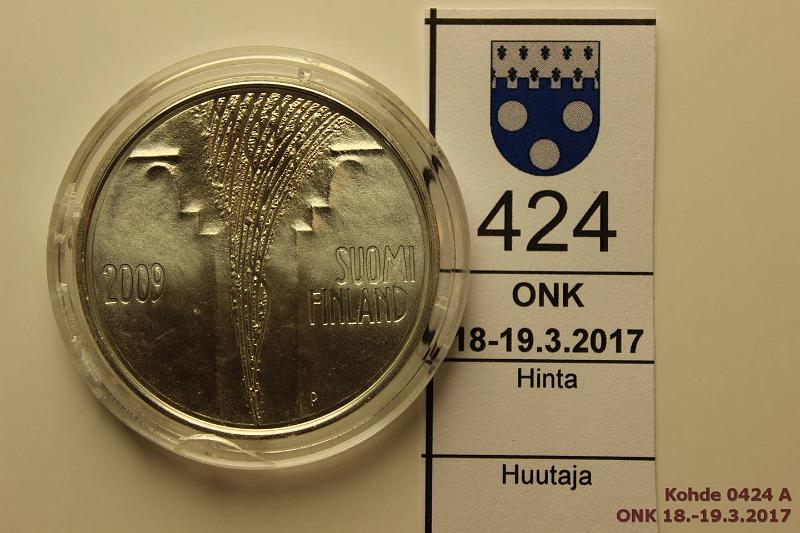 k-0424-a.jpg - Kohde 424, lhthinta: 15 € 10 € 2009 Ag, BU, Valtioneuvosto, kapseli, kunto: 9