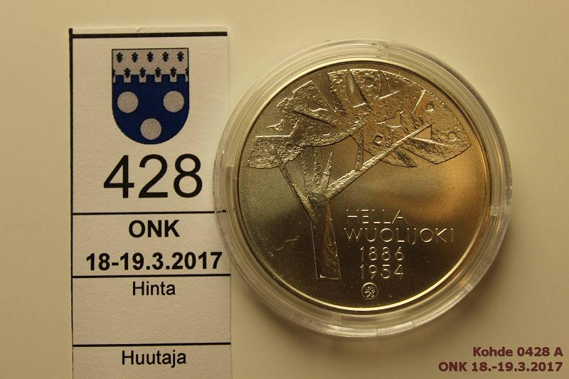 k-0428-a.jpg - Kohde 428, lhthinta: 15 € / myyntihinta: 21 € 10 € 2011 Ag, BU, Wuolijoki, kapseli, kunto: 9