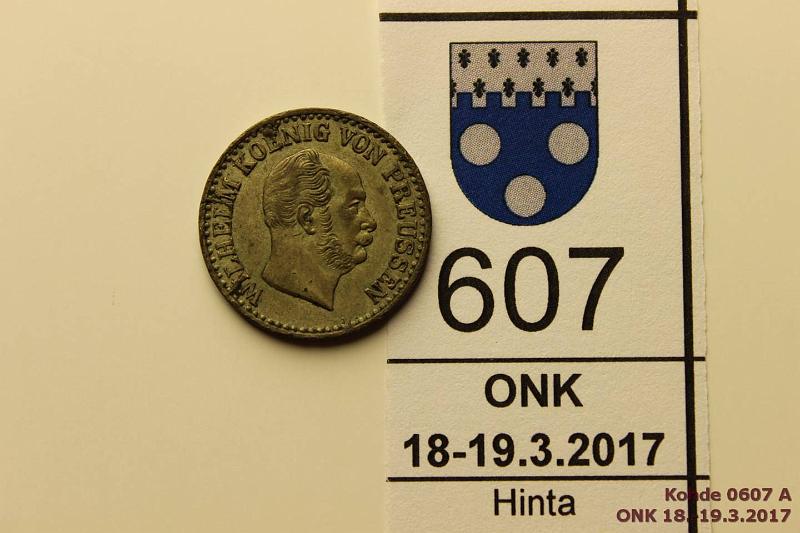 k-0607-a.jpg - Kohde 607 (kuva 1/2), lhthinta: 5 € / myyntihinta: 5 € Saksa / Preussi 1 groschen 1870a KM#485 Ag, silber groschen, kunto: 5