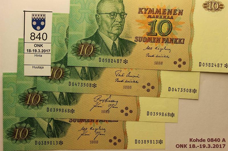 k-0840-a.jpg - Kohde 840, lhthinta: 40 € / myyntihinta: 40 € 10 mk 1980 D* (4) SNY 147.2 D* KU I-Nar, KA I-Ko1, KA I-Nar, UUS-Ko1 korvaavia, kunto: 9