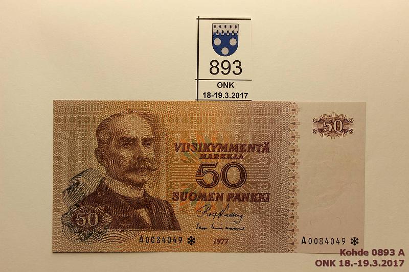 k-0893-a.jpg - Kohde 893, lhthinta: 30 € / myyntihinta: 40 € 50 mk 1977 A* SNY 171.2 A0084049* KU I-Lin, korvaava, kunto: 10