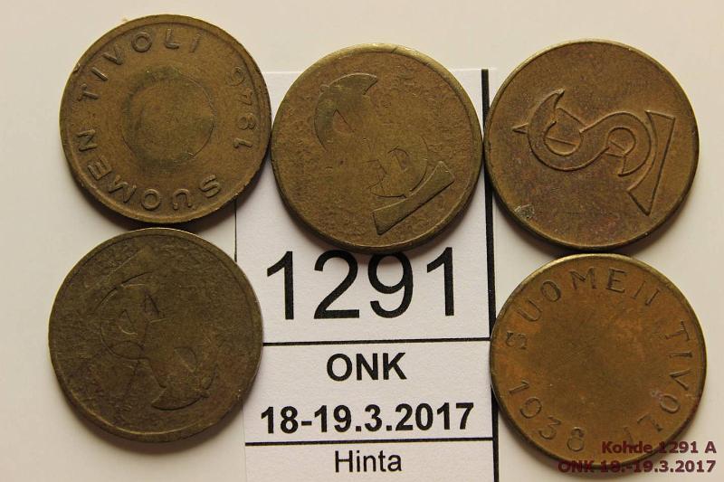 k-1291-a.jpg - Kohde 1291, lhthinta: 10 € Er Suomen Tivoli 1938-46 (5) ST-logo, 1938(2), -46(3), kunto: 3-4