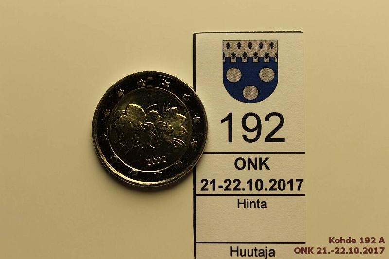 k-0192-a.jpg - Kohde 192, lhthinta: 10 € / myyntihinta: 10 € 2 € 2002 Vaikein vuosi, rullasta, kunto: 9